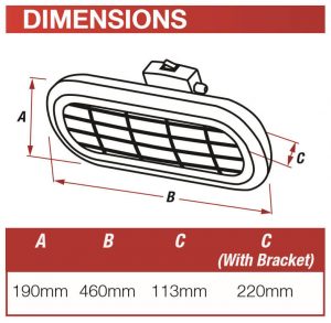 ventair sunburst mini heater dimensions